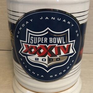 Super Bowl XXXIV Rams vs Titans Jumbo Huge 32oz. Ceramic Stein Please Read